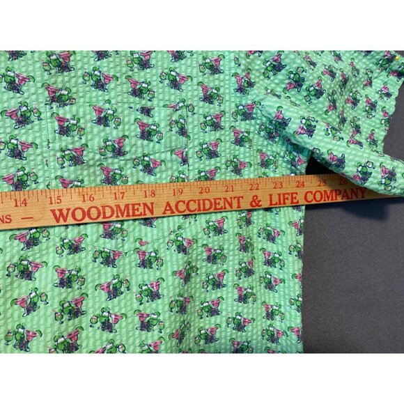 Charleston Threads Medium Mens Shirt Searsucker Margarita Theamed - Picture 6 of 7